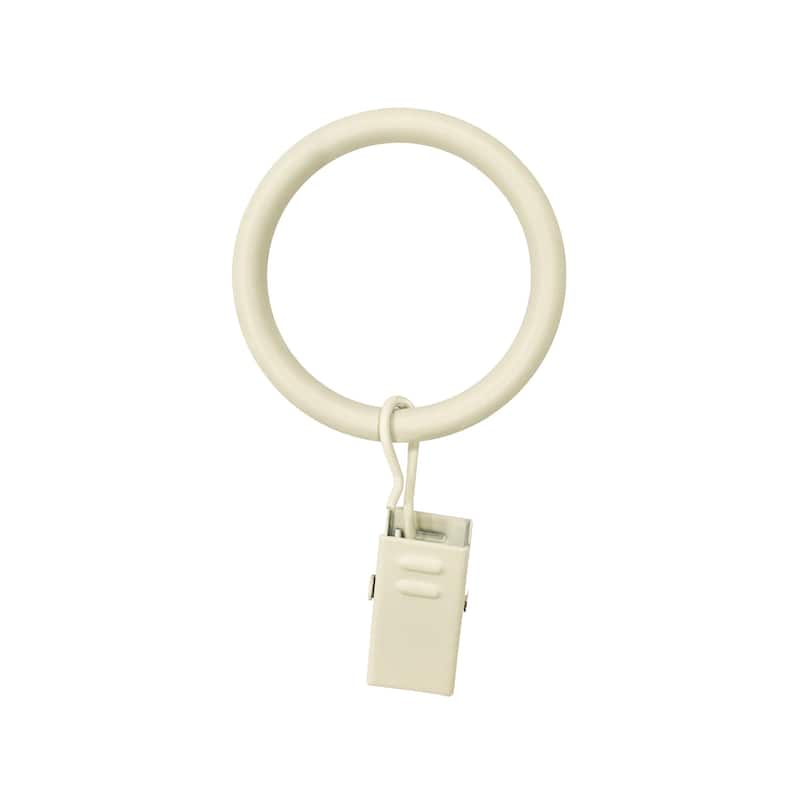 Lumi 1-1/4 in. Clip Rings For 3/4 in. Curtain Rods(7-Pack) - 1.25" - Matte White Beige