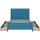 preview thumbnail 11 of 10, Blue Full Platform Bed with Drawers, Storage Shelves, Headboard & Footboard