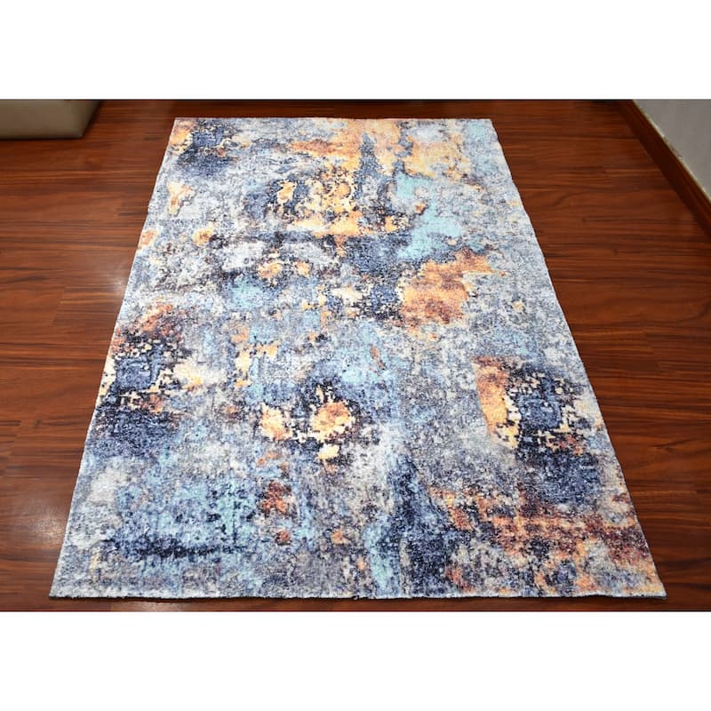 Hand Woven Victoria Micro Printed Polyester Traditional Oriental Area Rug