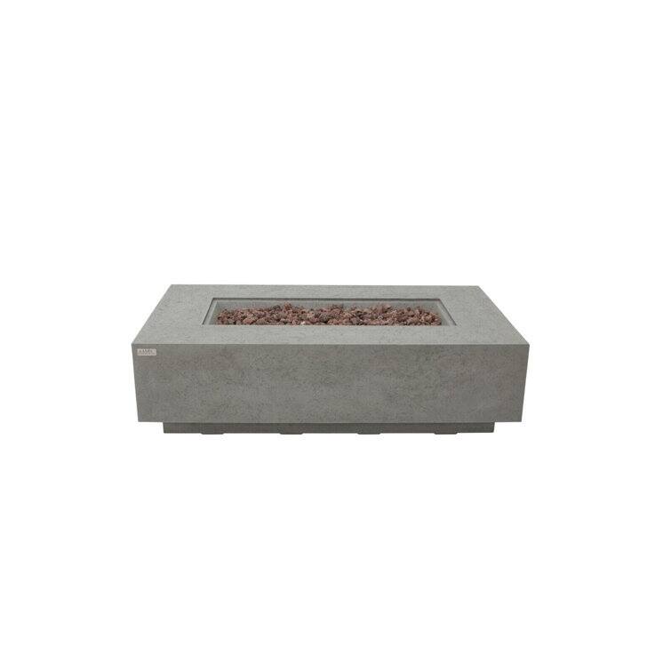 Madison 60" Rectangular Travertine Fire Pit Table by AMS Fireplace