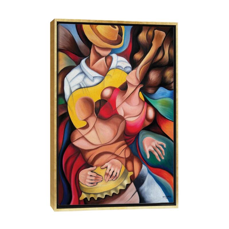 iCanvas "Bodies In Rumba" by Dixie Miguez Framed Canvas Print - Gold - 40x26