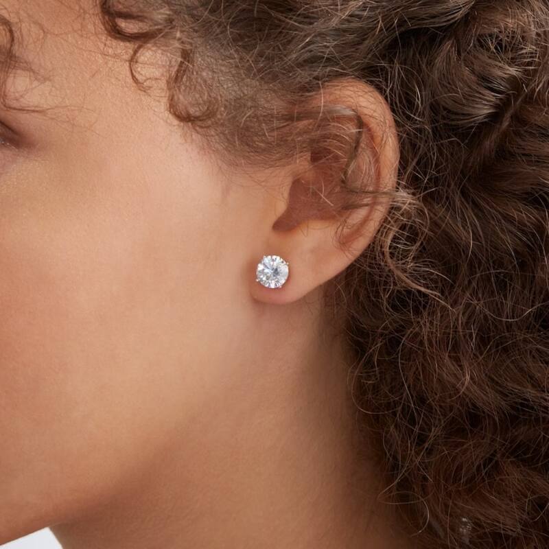 4 Ct T.W. Round Diamond Screw Back Studs White Gold Lab Grown