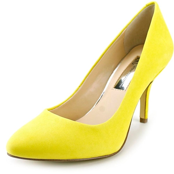 INC International Concepts Zitah3 Women Pointed Toe Leather Yellow Heels