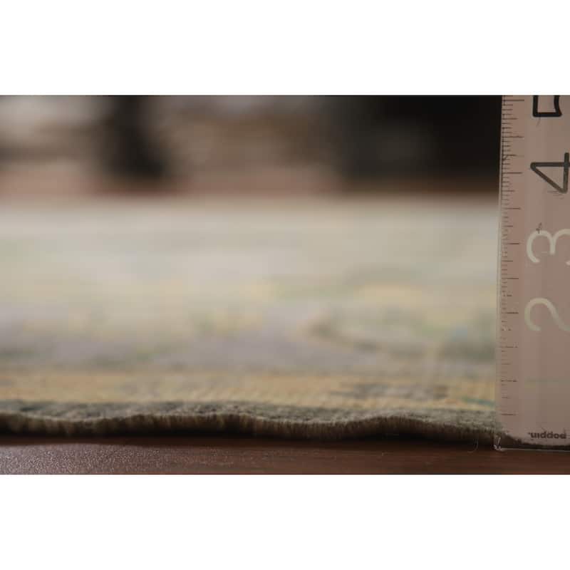 Hand Knotted Oriental 100% Wool Carpet Transitional All-Over Green Oushak Area Rug - 10' 4'' X 8' 7''