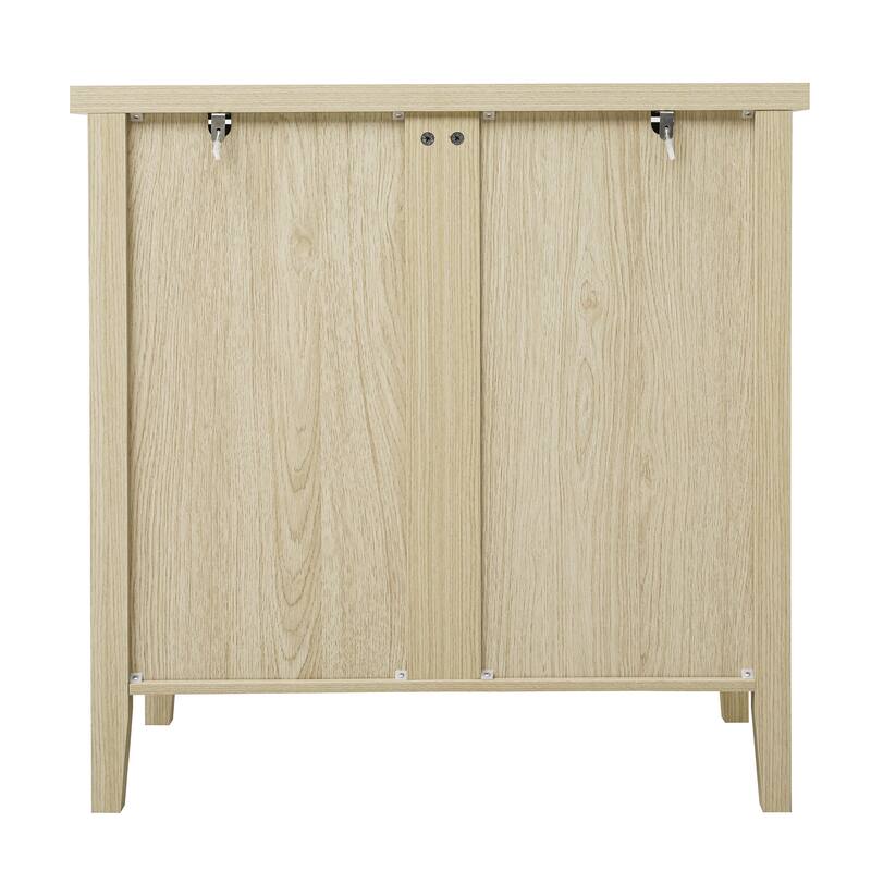 Roomfitters 3 Drawer Dresser Storage Cabinet, Carved Wood Chest of Drawers, Natural