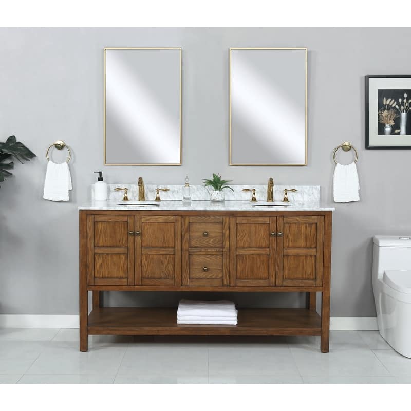 Modern 60" Double Bathroom Vanity Sink - 60"x21.5"x35"