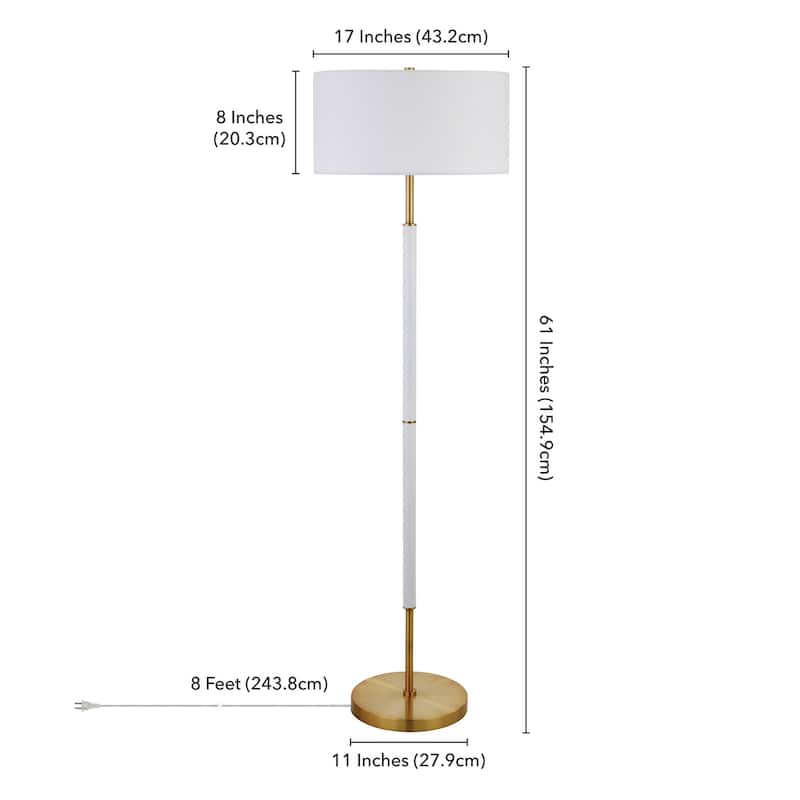 Simone 2-Light Floor Lamp with Fabric Shade