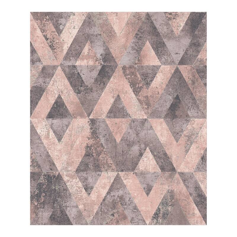Rasch Shikhar Raspberry Geometric Wallpaper - 20.5 x 396 x 0.025