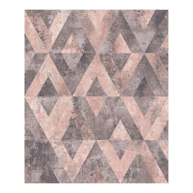 Rasch Shikhar Raspberry Geometric Wallpaper - 20.5 x 396 x 0.025