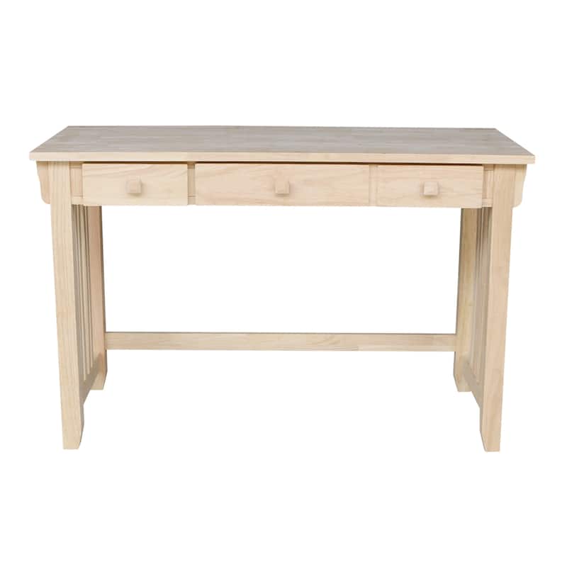Mission Solid Wood Unfinished Computer Desk - Wood Finish - Brown