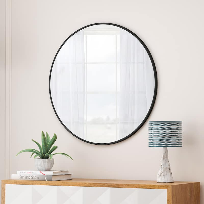Laro Modern Metal Framed Wall Mirror by GDFStudio