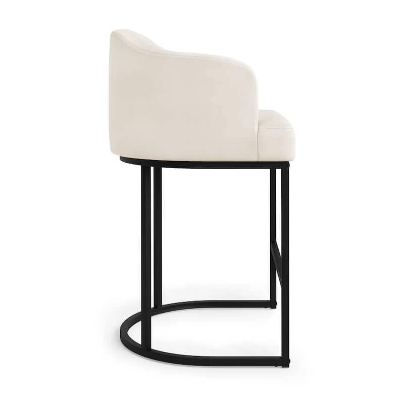 26.in Modern Set of 4 Barstool Fabric/Leather Upholstered Counter Height Stool with Metal Frame for Kitchen Island