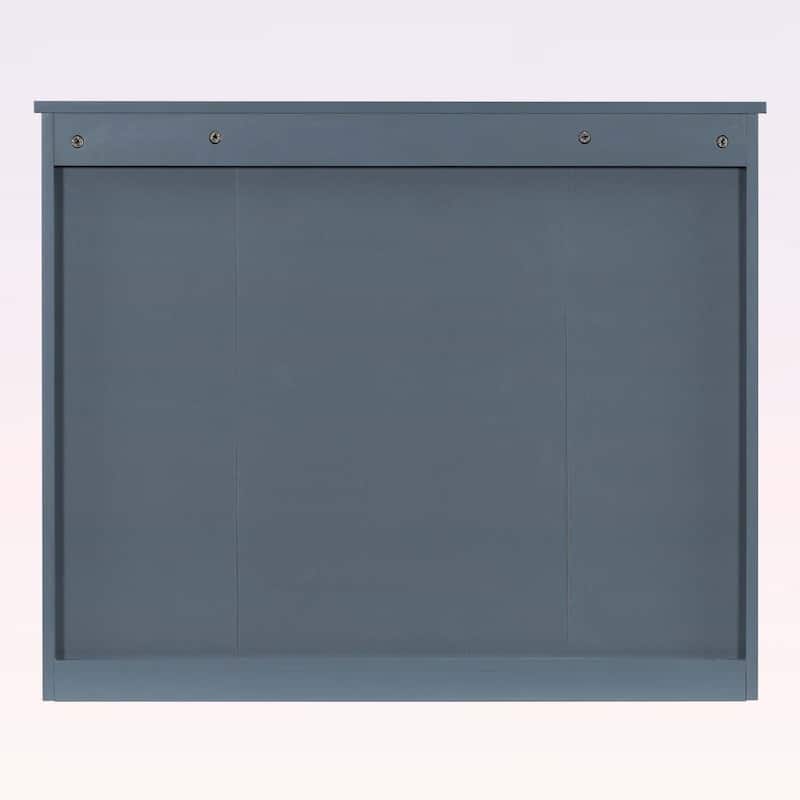 35'' x 28'' Wall Mounted Bathroom Storage Cabinet with Mirror,6 Open Shelves