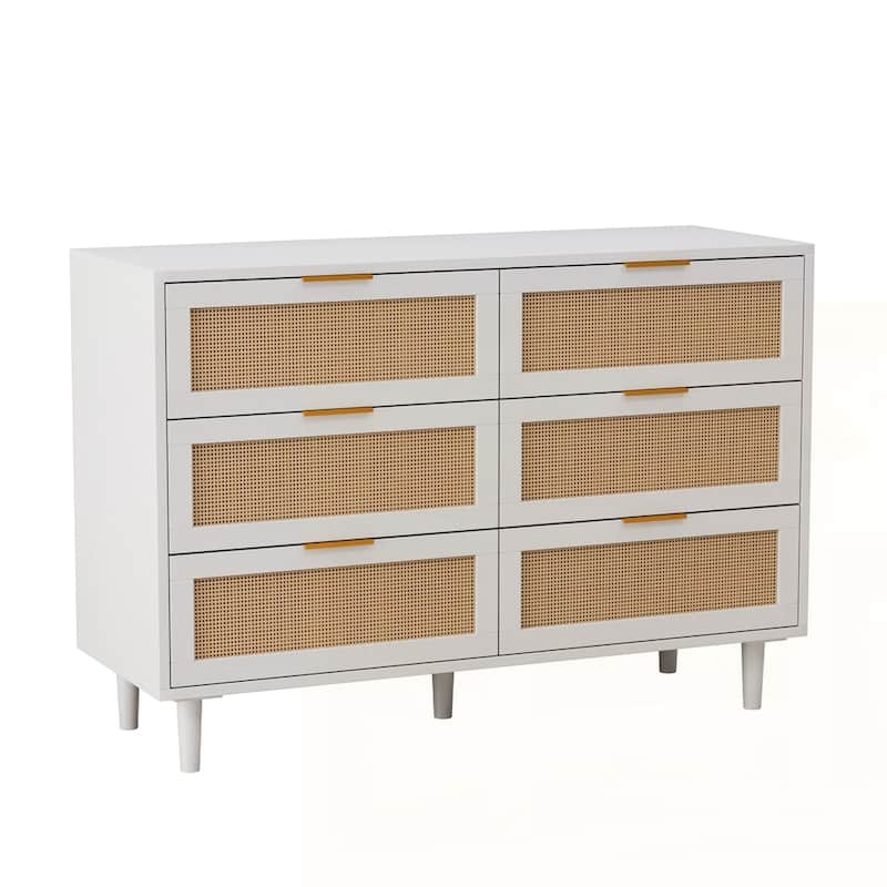 6-Drawers Rattan Storage Cabinet