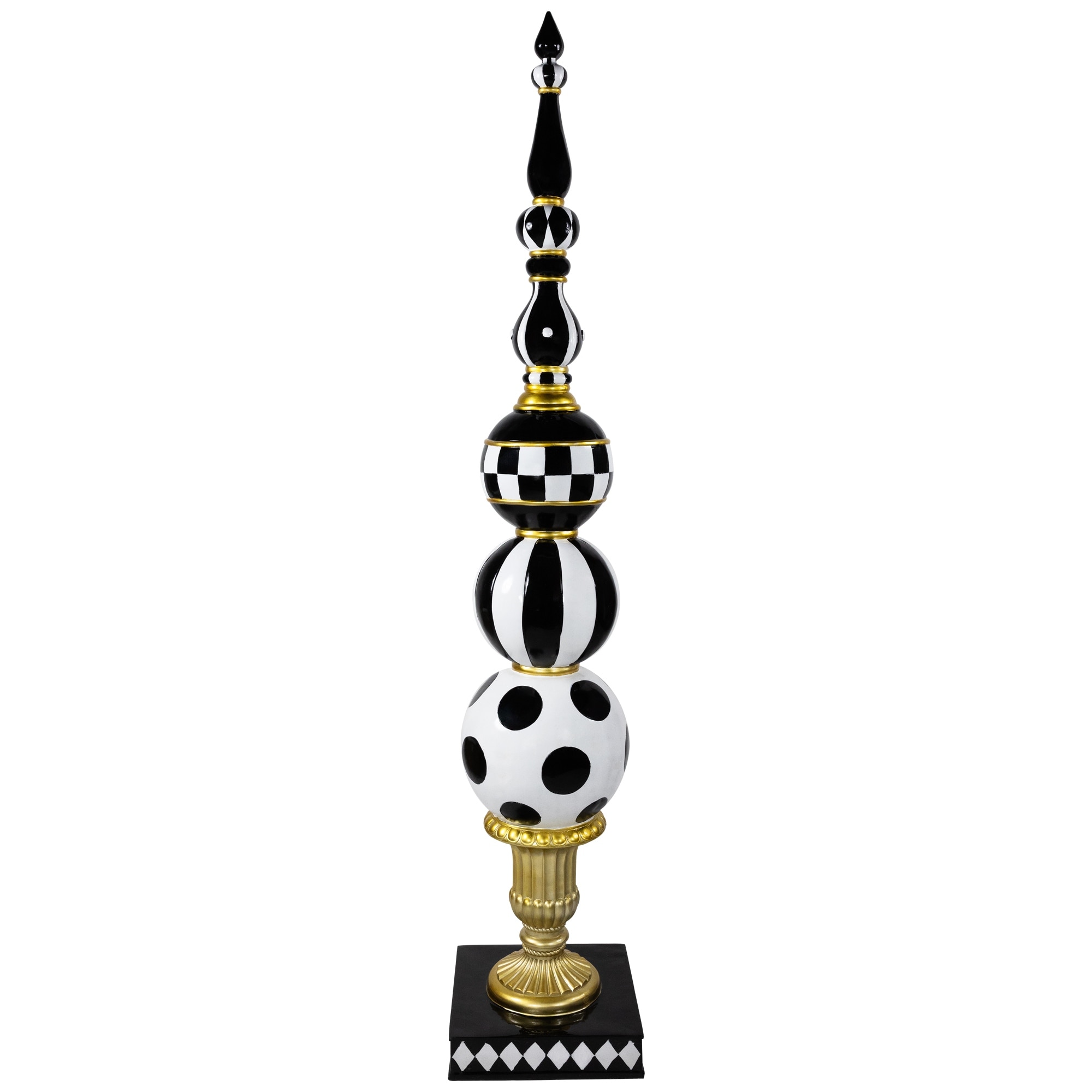 Commercial Size Ball Finial Christmas Decoration 71.25" Black White