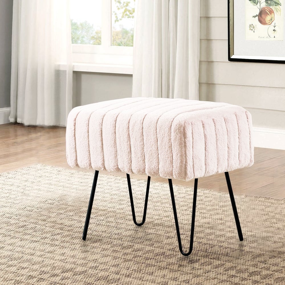 Serenta SuperMink Fauxfur Ottoman Bench