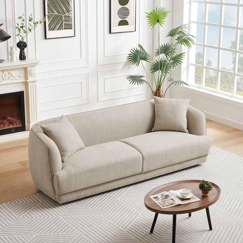 Venor Mid-Century Modern Luxury Linen Couch