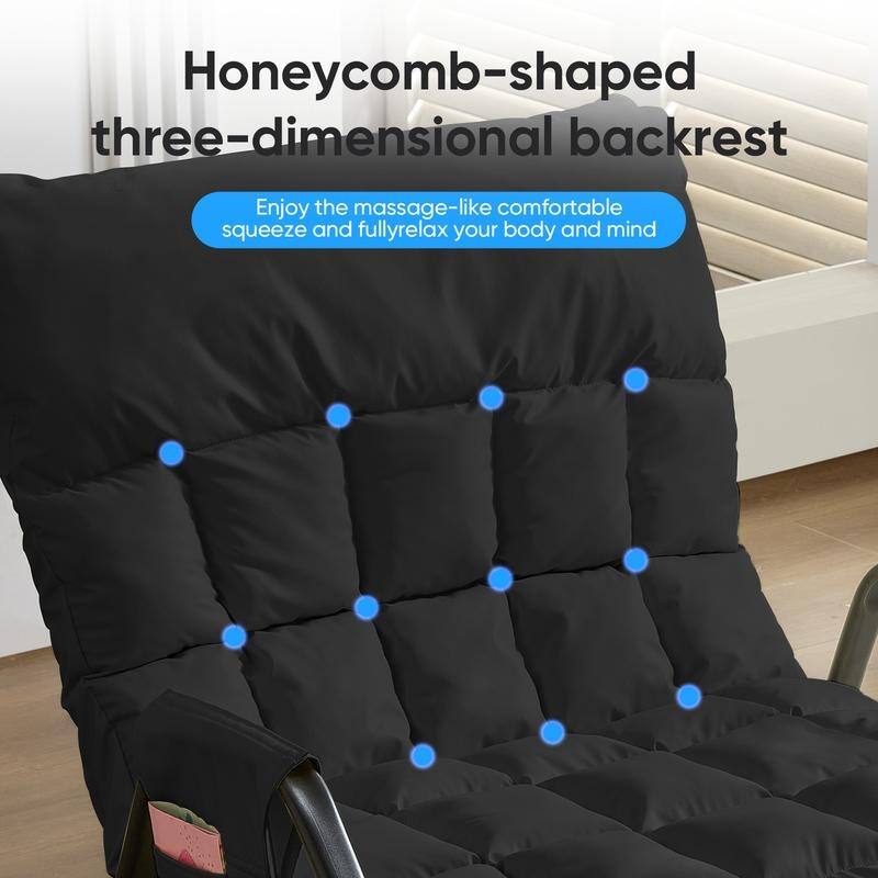 Mixoy Adjustable Widen Rocking Chair,Modern Lounge Nursery with Iron Frame