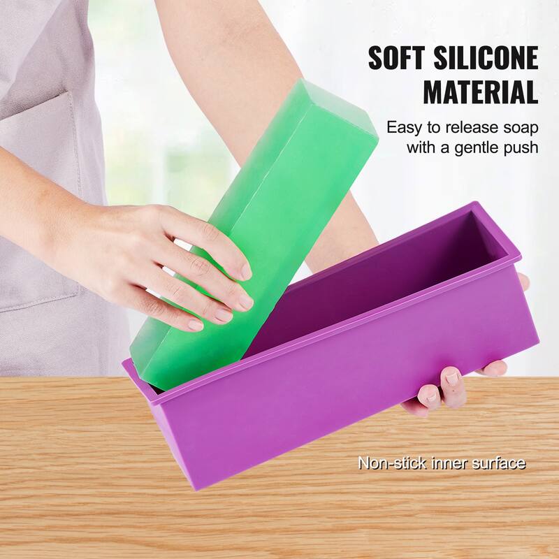 UIMOSO Soap Making Kit, Bamboo Cutting Box and Inner Box with Silicone Mold, Stainless Steel Straight Cutter and Wavy Cutter