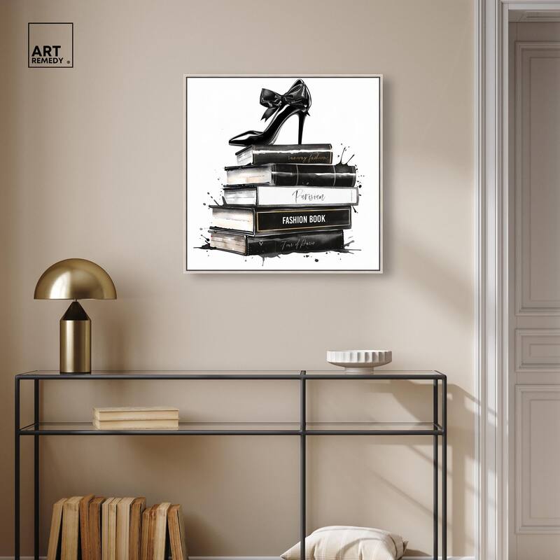 Classic Book Stack Canvas by Art Remedy