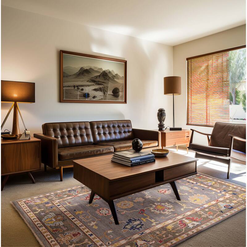 ECARPETGALLERY Hand-knotted Modern Oushak Grey Wool Rug - 7'9 x 10'1