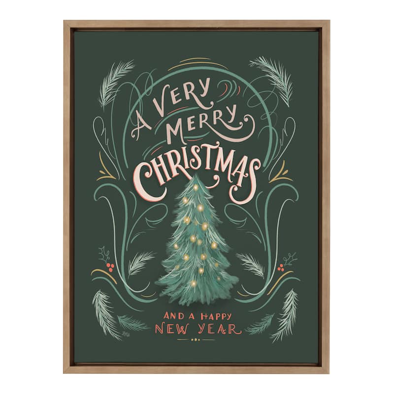 Kate and Laurel Sylvie A Merry Christmas Canvas by Valerie McKeehan