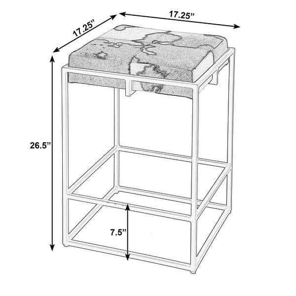 Stinson 26.5 in. Seat Height Hair on Hide Leather and Iron Counter Stool with Footrest