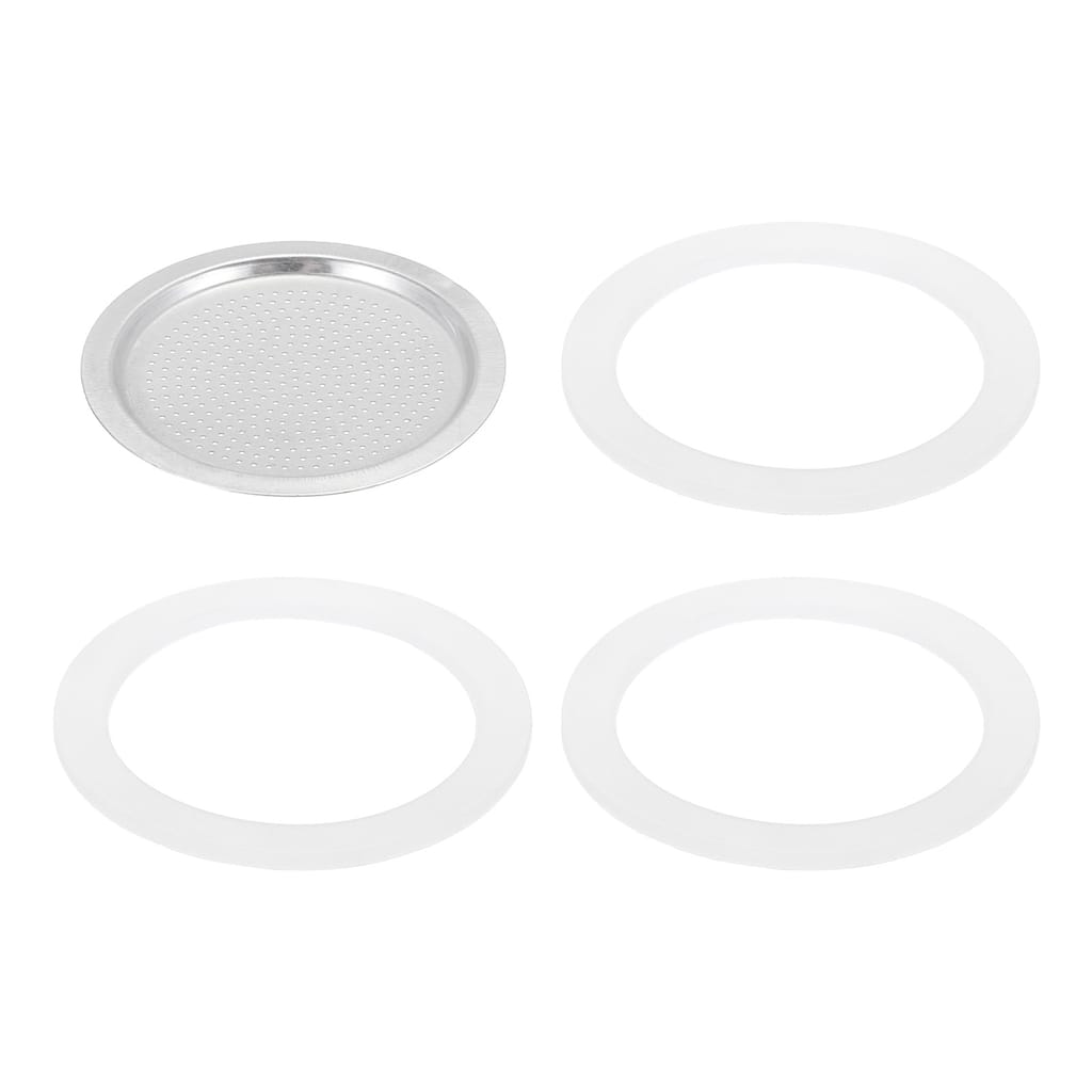 Aluminium Filter Replacement,64x54x3mm for 6-Cup Use Mocha Coffee Maker Pot - Silver
