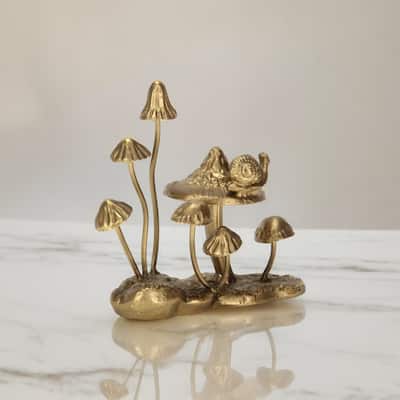 Hareton Cast Iron Gold Mushroom Table Accent