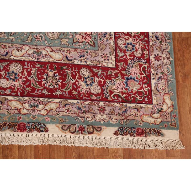 Vegetable Dye Ivory Tabriz Chinese Area Rug Handmade Wool Carpet - 8'2"x 10'7"