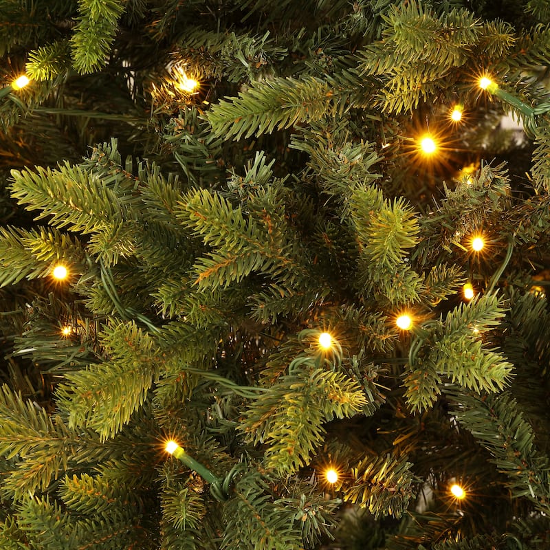 SAFAVIEH 5.5 Ft, Green, Pre-Lit Artificial Christmas Tree - 50"W x 50"D x 66"H