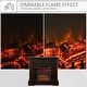 preview thumbnail 12 of 14, HOMCOM Electric Fireplace with Mantel, Freestanding Heater Corner Firebox with Log Hearth and Remote Control, 1400W