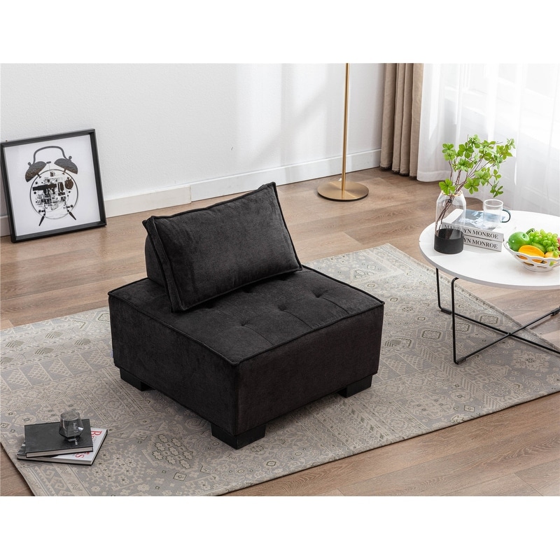 TiramisuBest 29.9 inch Ottoman Lazy Chair for Livingroom, fabric