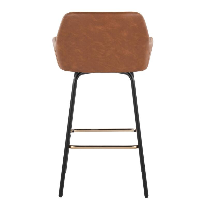 Porch & Den Galotti Fixed Height Counter Stool with Metal Legs & Square Footrest (Set of 2)