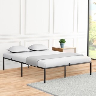 Metal Platform Bed Frame with Storage No Box Spring Steel Slat Support ...