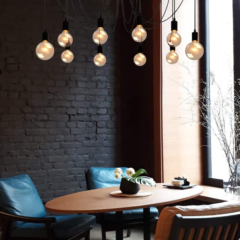 Oaks Aura Industrial String Light Adjustable Pendant Light, Spider Cluster Chandelier