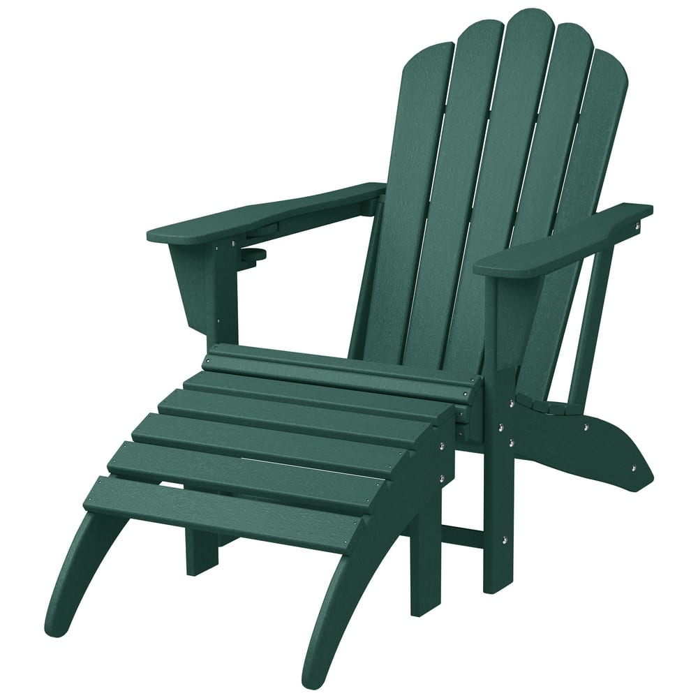 Aderson Outdoor Poly Adirondack Chair with Ottoman