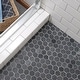 preview thumbnail 9 of 10, Merola Tile Crag Hexagon Black 11.13" x 11.13" Slate Mosaic Tile