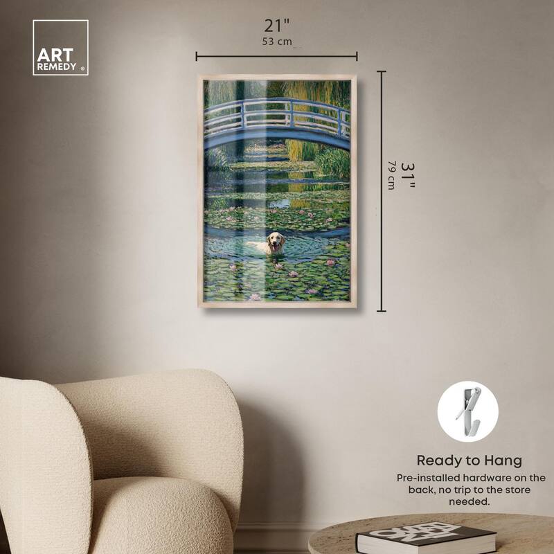 The Pond Under the Bridge Shadowbox by Art Remedy
