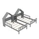 preview thumbnail 7 of 26, Double Twin Size Platform Bed with House Headboard & Built-in Nightstand, Grey