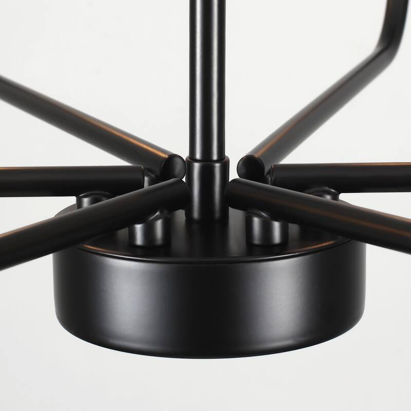 6-Light Rustic Modern Candlestick Hanging Linear Chandelier Lighting for Dining Room Kitchen Island