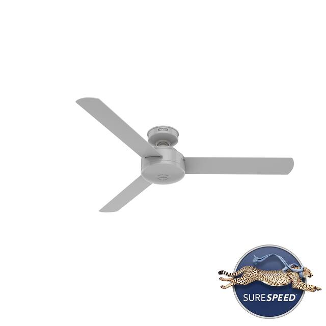 Hunter 52" and 44" Presto Ceiling Fan with Wall Control - 52" - 52" - Dove Grey