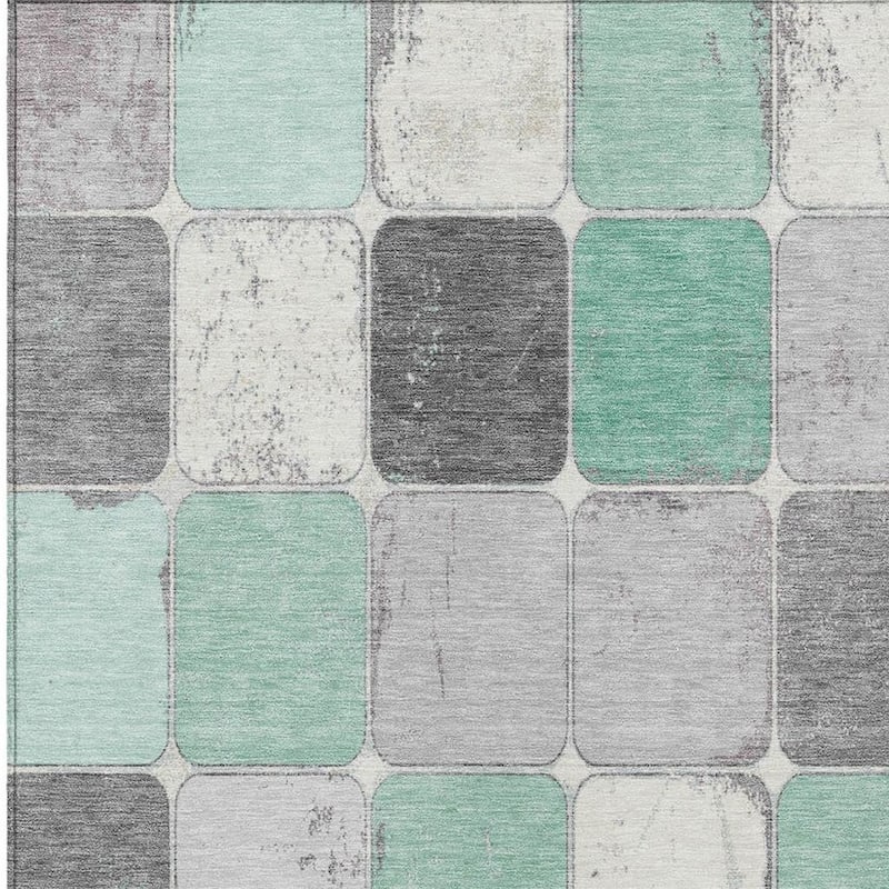HomeRoots Geometric Transitional Rectangle Outdoor Rug