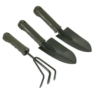 Garden Tool Set, 3 Pcs Carbon Steel Non-slip Handle Garden Shovel Rake ...
