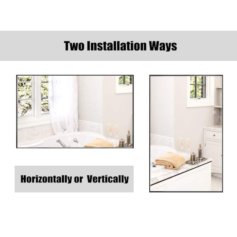 Modern Rectangle Framed Bathroom Vanity Mirror Accent Wall Mirror