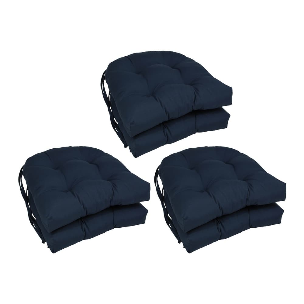 16-inch U-Shaped Indoor Twill Chair Cushions (Set of 2, 4, or 6) - 16" x 16"