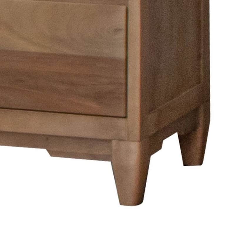 Neuv 53 Inch Tall Dresser Chest, 4 Drawers, Natural Brown Solid Mango Wood