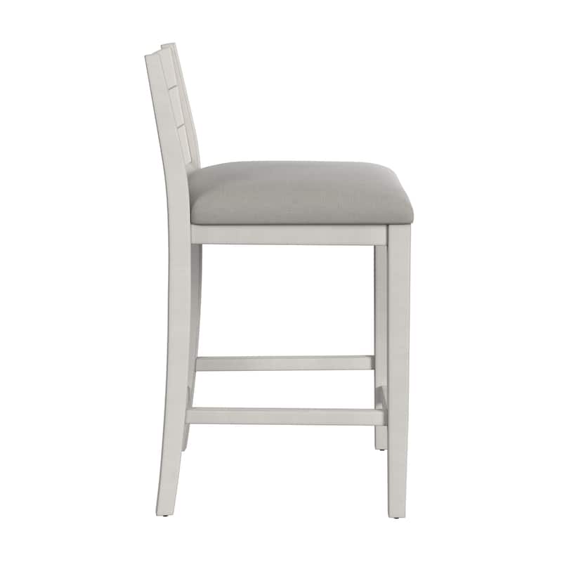 Hillsdale Furniture Fowler Upholstered Wood Stool, Sea White