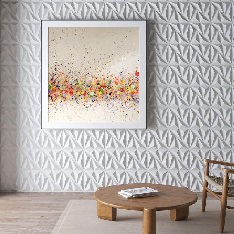 Art3d 20pcs 11.8"x11.8" PVC 3D Wall Panel Ceiling Tiles White or Black