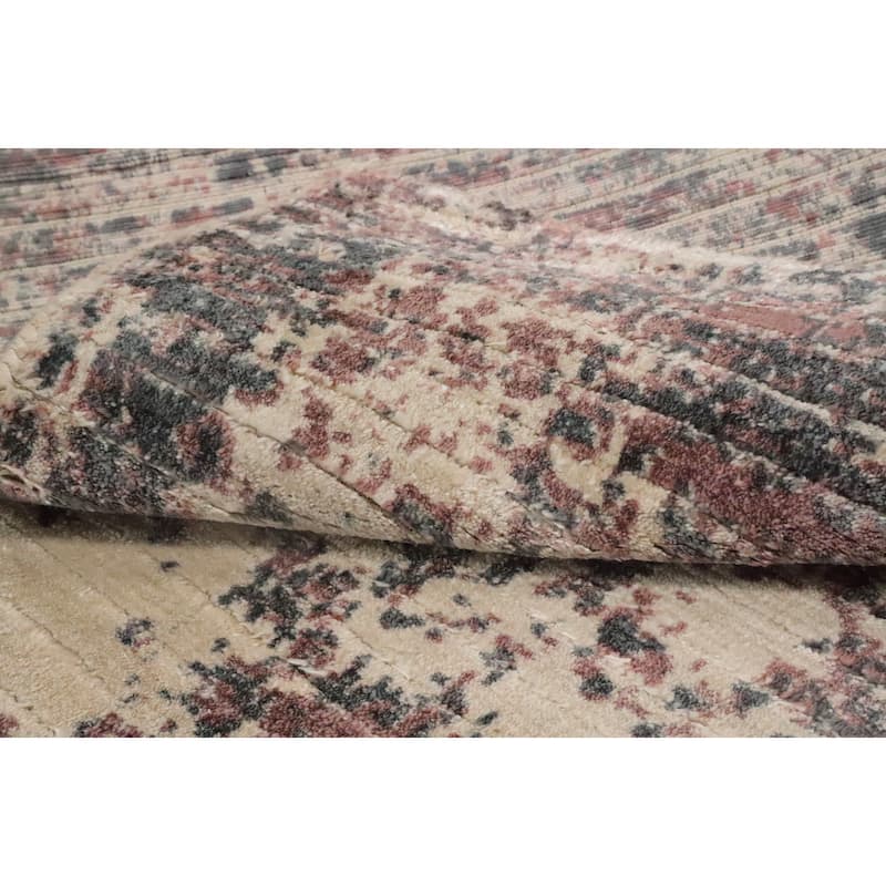 Hand Knotted Oriental Viscose Silk Carpet Modern All-Over Oranges & Rust Abstract Area Rug - 6' 5'' X 4' 7''
